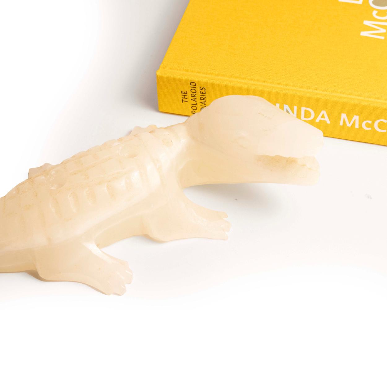 quartz alligator candlestick holder