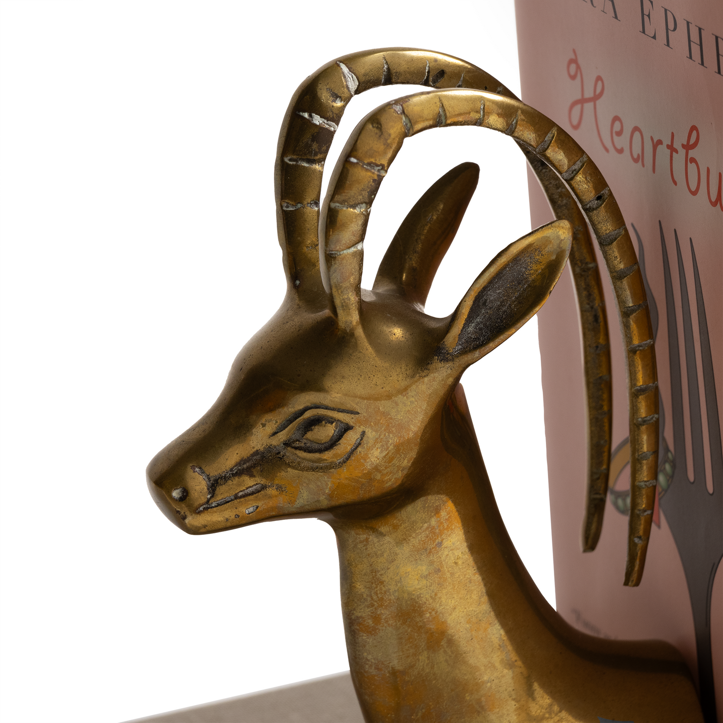 brass antelope bookends