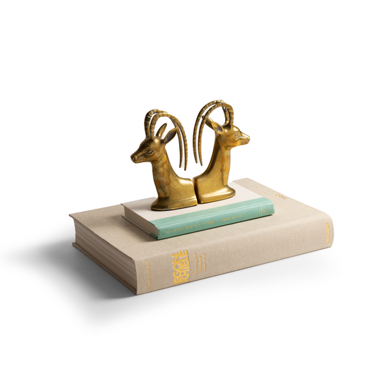 brass antelope bookends